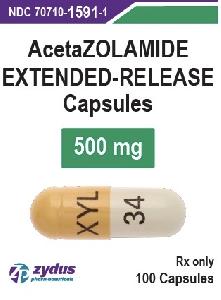 Pill XYL 34 Yellow & White Capsule-shape is Acetazolamide Extended-Release