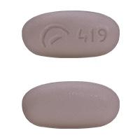 Pill Logo 419 Pink Oval is Ranolazine Extended-Release