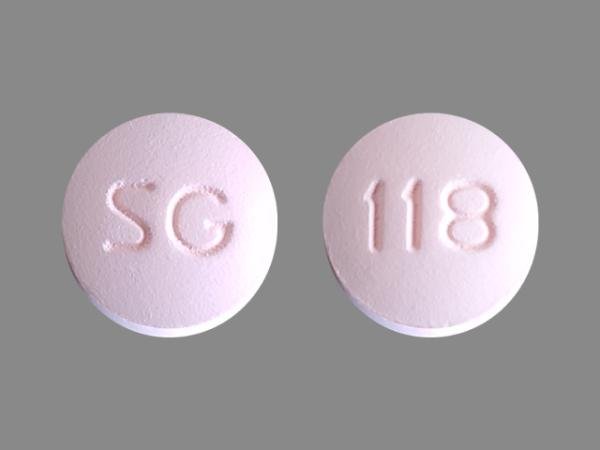 Pill SG 118 Pink Round is Rosuvastatin Calcium