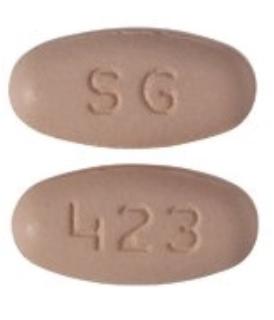 Pill SG 423 Peach Rectangle is Ranolazine Extended-Release