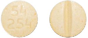 Pill 54 254 Tan Round is Tetrabenazine