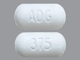 Pill ADG 375 White Capsule/Oblong is Chlorzoxazone