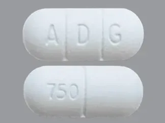 Pill A D G 750 White Capsule/Oblong is Chlorzoxazone