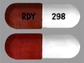 Pill RDY 298 Red & White Capsule/Oblong is Pregabalin