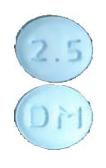 Pill DM 2.5 Blue Round is Dexmethylphenidate Hydrochloride