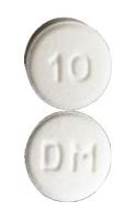 Pill DM 10 White Round is Dexmethylphenidate Hydrochloride