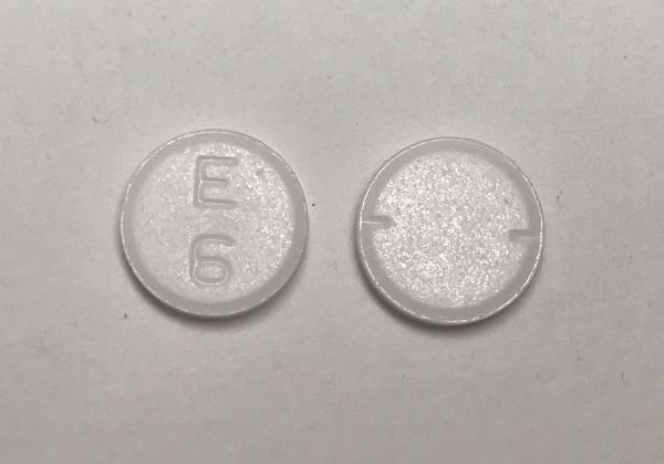 Pill E 6 White Round is Baclofen