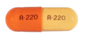 Pill A 220 A 220 Orange & Yellow Capsule/Oblong is Dantrolene Sodium