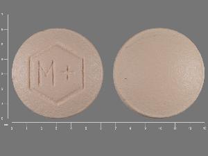 Pill M + Peach Round is Drospirenone, Ethinyl Estradiol and Levomefolate Calcium