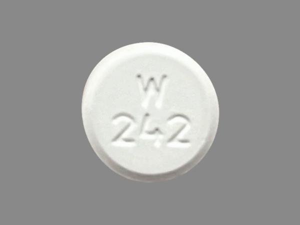 Pill W242 White Round is Acetaminophen and Codeine Phosphate