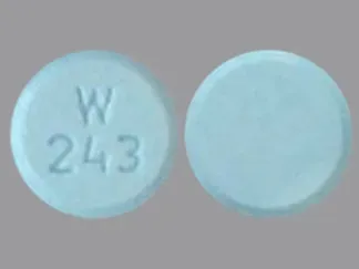 Pill W243 Blue Round is Acetaminophen and Codeine Phosphate
