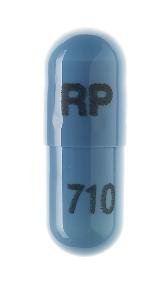 Pill RP 710 Blue Capsule/Oblong is Amphetamine and Dextroamphetamine Extended Release