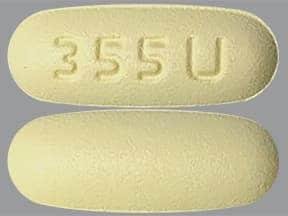 Pill 355 U Yellow Capsule-shape is Tramadol Hydrochloride