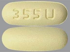 Pill 355 U Yellow Capsule/Oblong is Tramadol Hydrochloride