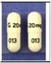 Pill G 20mg 013 White Capsule-shape is Methylphenidate Hydrochloride Extended-Release (LA)