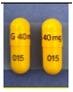 Pill G 40mg 015 Yellow Capsule/Oblong is Methylphenidate Hydrochloride Extended-Release (LA)