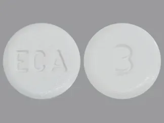 Pill ECA 3 White Round is Acetaminophen and Codeine Phosphate
