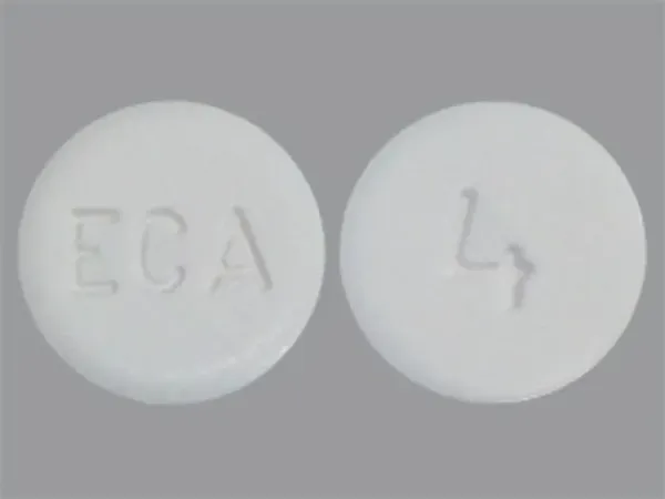 Pill ECA 4 White Round is Acetaminophen and Codeine Phosphate