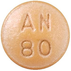 Pill AN 80 Brown Round is Paliperidone Extended-Release