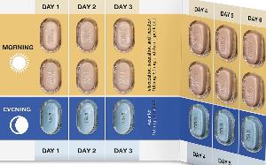Pill V 150 Blue Capsule/Oblong is Trikafta (co-packaged)