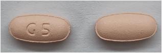 Pill G5 Peach Oval is Fexofenadine Hydrochloride