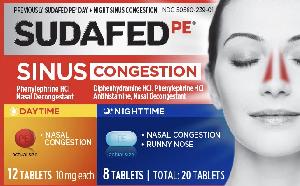 Sudafed PE sinus congestion nighttime diphenhydramine hydrochloride 25 mg / phenylephrine hydrochloride 10 mg PE WL95