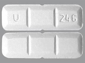 Pill U 246 White Rectangle is Buspirone Hydrochloride