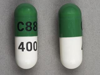Pill C88 400 Green & White Capsule/Oblong is Celecoxib