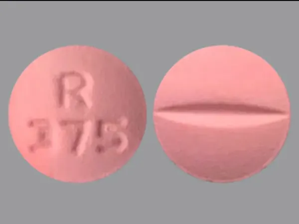 Pill R 375 Pink Round is Metoprolol Tartrate