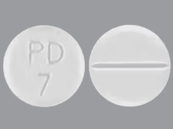 Pill PD 7 White Round is Prednisone