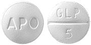 Pill APO GLP 5 White Round is Glipizide