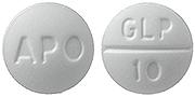 Pill APO GLP 10 White Round is Glipizide