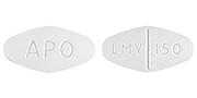 Pill APO LMV 150 White Four-sided is Lamivudine