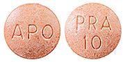 Pill APO PRA 10 Pink Round is Pravastatin Sodium