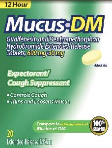 Mucus-DM dextromethorphan hydrobromide 30 mg / guaifenesin 600 mg L219 600