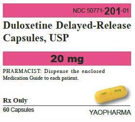 Pill Y201 20 mg Yellow Capsule/Oblong is Duloxetine Hydrochloride Delayed Release