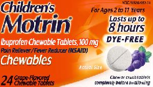 Pill M 100 is Motrin Children's 100 mg