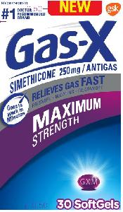 Pill GXM is Gas-X Maximum Strength simethicone 250 mg