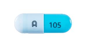 Pill A 105 Blue Capsule/Oblong is Propranolol Hydrochloride Extended-Release