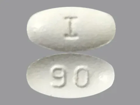 Pill I 90 White Oval is Atorvastatin Calcium