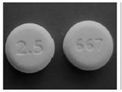 Pill 2.5 667 White Round is Acetaminophen and Oxycodone Hydrochloride
