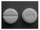 Pill 5 668 White Round is Acetaminophen and Oxycodone Hydrochloride