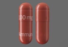 Pill 100 mg Aimmune Red Capsule/Oblong is Palforzia