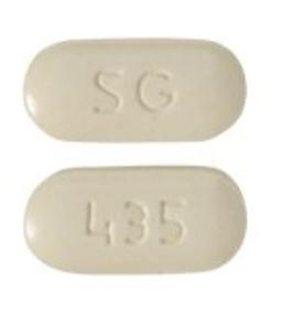 Pill SG 435 Yellow Capsule-shape is Naproxen