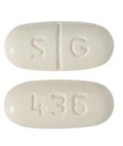 Pill S G 436 Yellow Rectangle is Naproxen