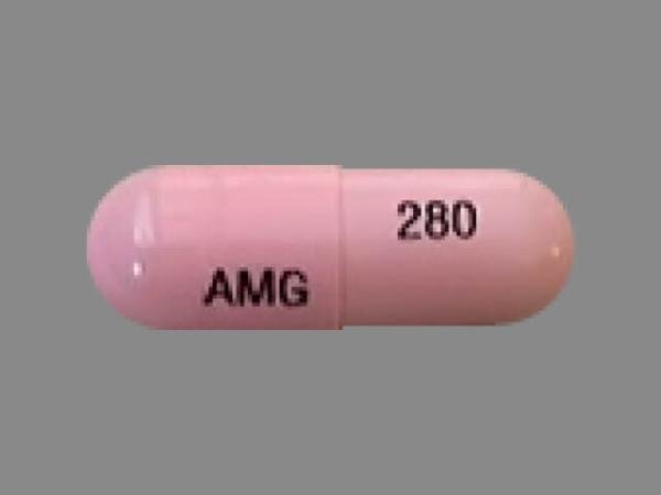Pill AMG 280 Pink Capsule/Oblong is Amphetamine and Dextroamphetamine Extended-Release