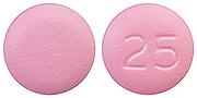 Pill 25 Pink Round is Paroxetine Hydrochloride Controlled-Release