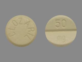 Pill CLOZARIL 50 mg Yellow Round is Clozaril