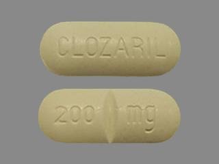 Pill CLOZARIL 200 mg Yellow Capsule/Oblong is Clozaril