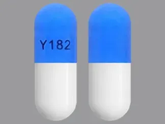 Pill Y182 Blue & White Capsule/Oblong is Celecoxib